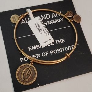 Alex and Ani Inital Letter Q Goldtone Bracelet